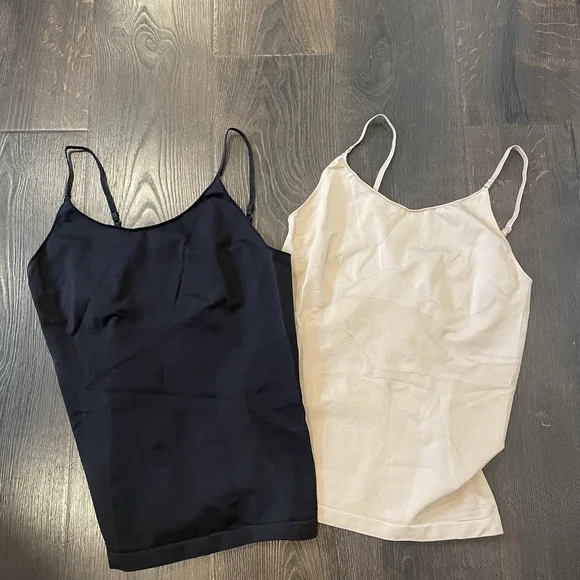 HUE U17316 Black Beige Made to Move Seamless Shaping Cami Set Of 2 Tank Top XL - Picture 1 of 3